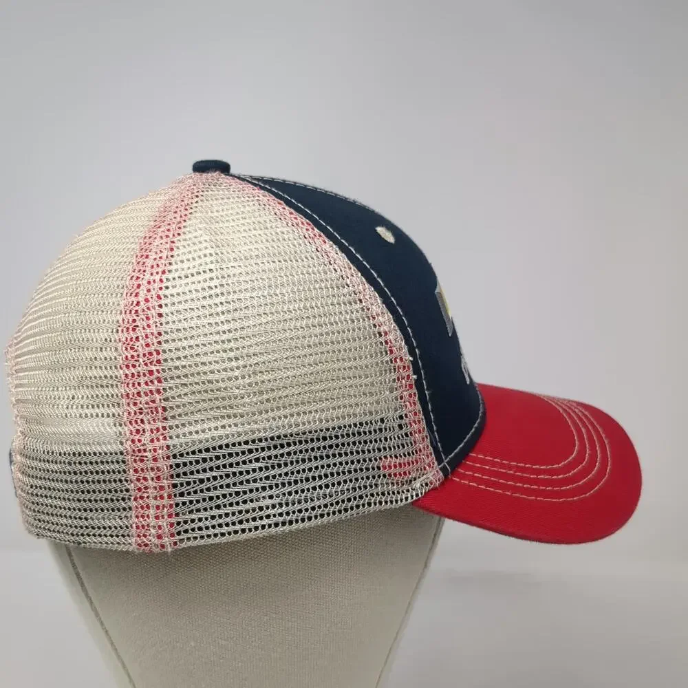 H3 Headwear Trucker Hat Blue Red Chevrolet Logo Mesh One Size Snapback